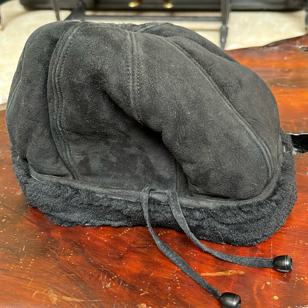 Suede/Shearling Hat - image 1